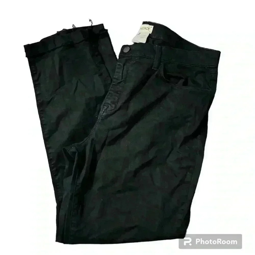 L'AGENCE women's black‎ raw hem pants 32 35x27in hi-rise tapered cotton spandex